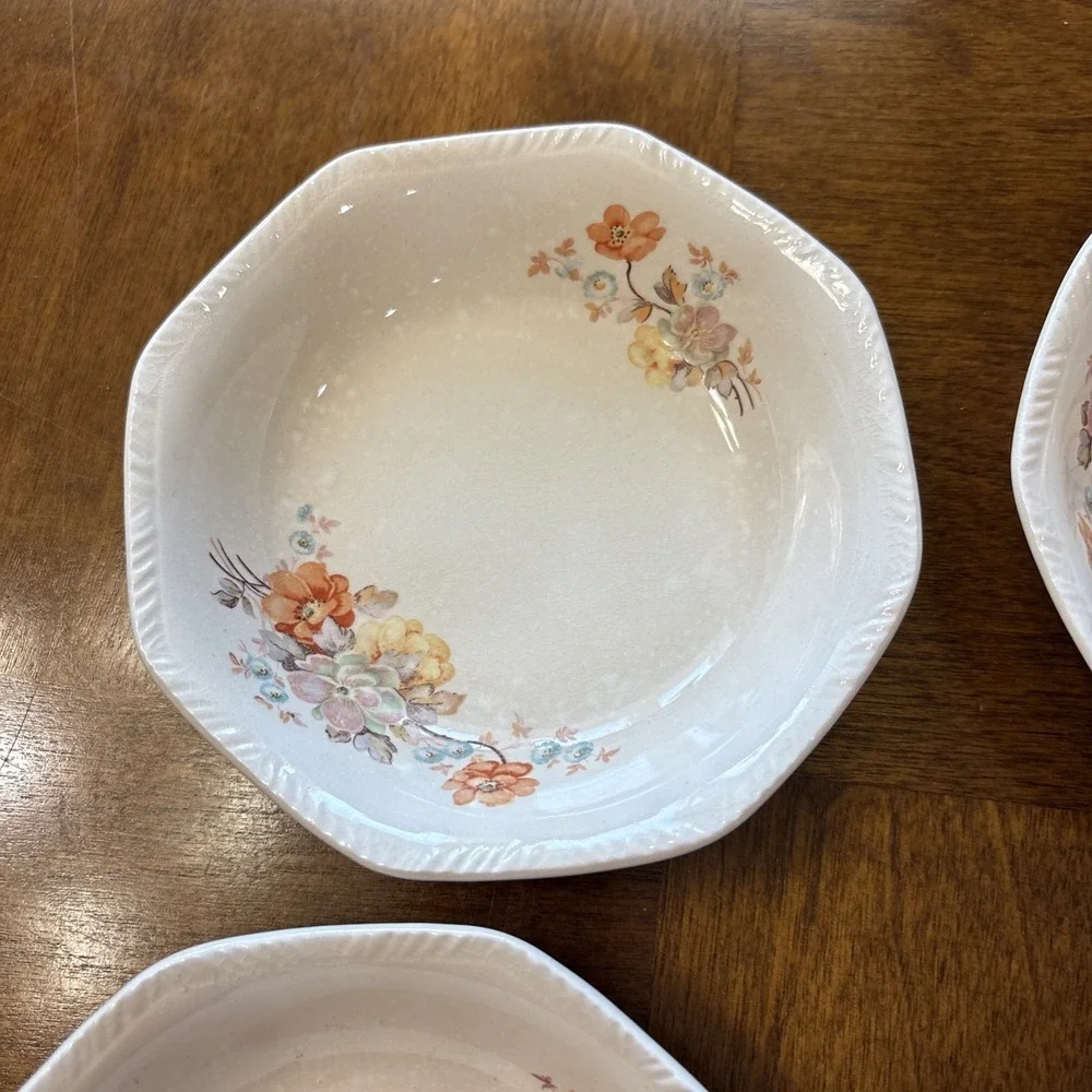 vtg 1930s Floral Set Of 4 Small Bowls‎ Unbranded